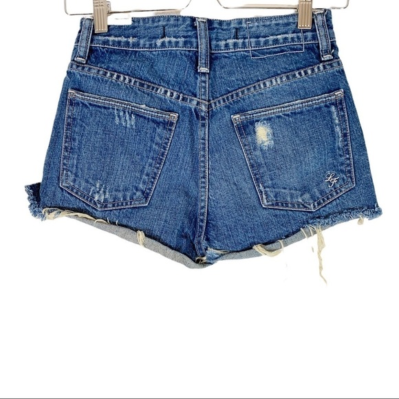 Lovers + Friends Distressed High Waist Cutoff Denim Jean Shorts Size 23 - Picture 2 of 4